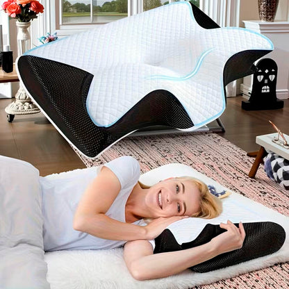 Almohada cervical premium para un sueño reparador y alivio del dolor de cuello | Almohada ortopédica de espuma viscoelástica.